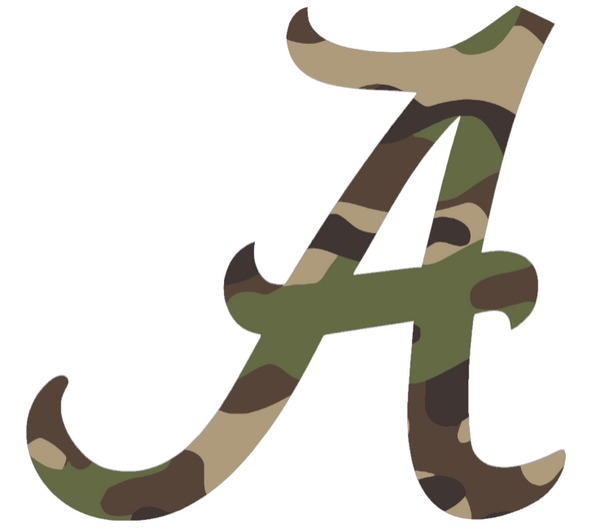 Alabama Crimson Tide Woodland Camo Camouflage Team Logo Premium DieCut Vinyl Decal PICK SIZE