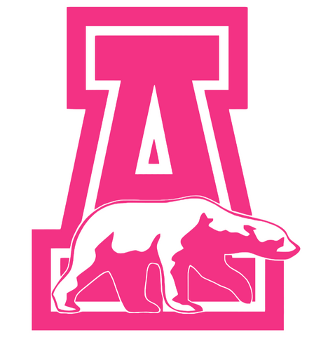 Alaska Nanooks HOT PINK Team Logo Premium DieCut Vinyl Decal PICK SIZE