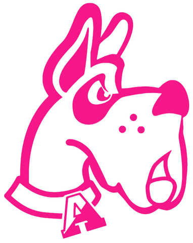 Albany Great Danes Hot Pink Retro Throwback Logo Premium DieCut Vinyl Decal PICK SIZE