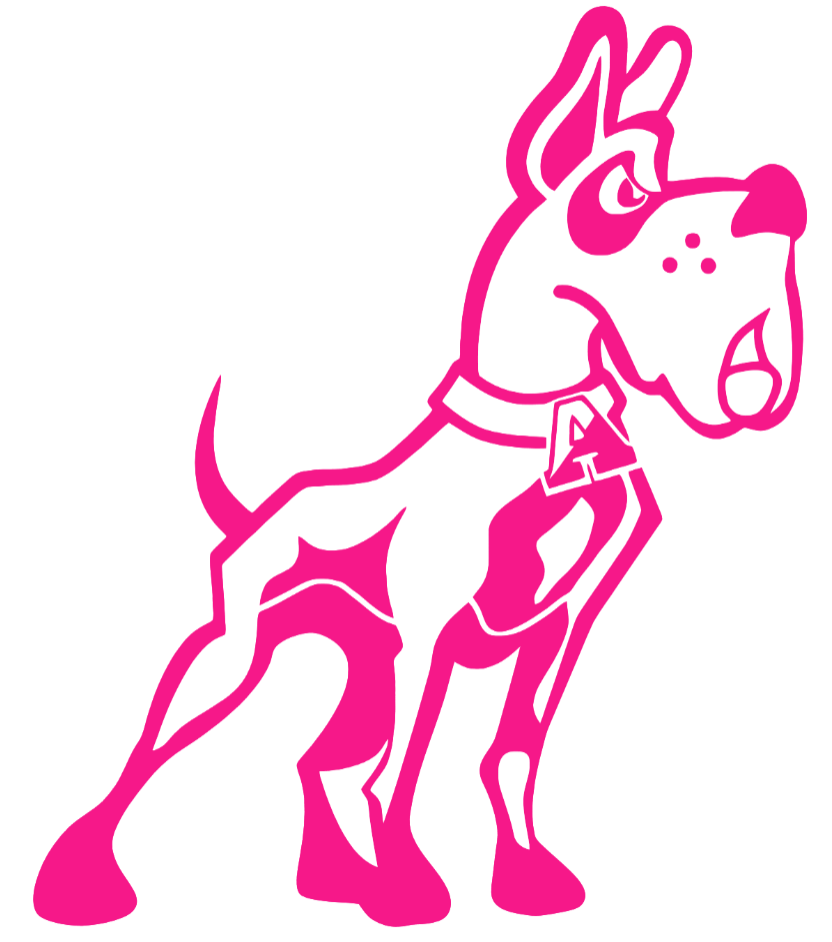 Albany Great Danes Hot Pink Retro Throwback Logo Premium DieCut Vinyl Decal PICK SIZE