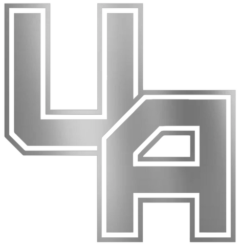 Albany Great Danes SILVER CHROME MIRROR UA Logo Premium DieCut Vinyl Decal PICK SIZE