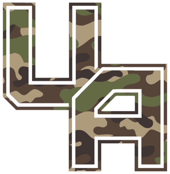 Albany Great Danes Woodland Camo Camouflage UA Logo Premium DieCut Vinyl Decal PICK SIZE