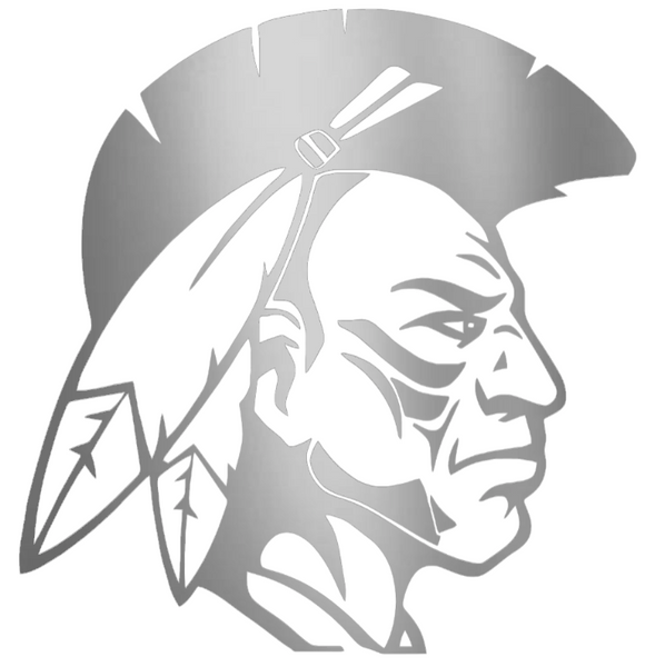 Alcorn State Braves SILVER CHROME MIRROR Mascot Logo Premium DieCut Vinyl Decal PICK SIZE