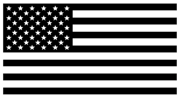BLACK American Flag USA Patriotic Viny Decal - Pick Size