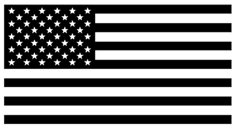 BLACK American Flag USA Patriotic Viny Decal - Pick Size