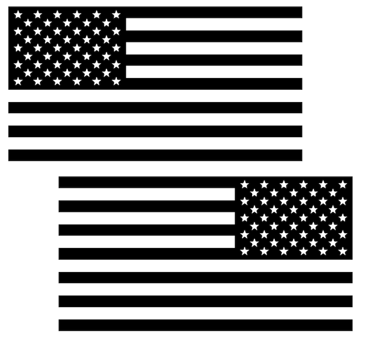 BLACK American Flag USA Patriotic Viny Decal - Pick Size