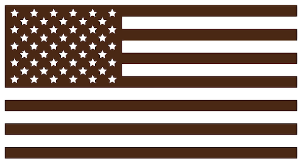 BROWN American Flag USA Patriotic Viny Decal - Pick Size