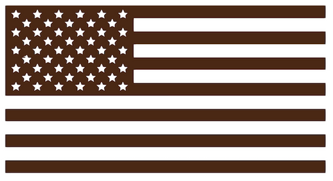 BROWN American Flag USA Patriotic Viny Decal - Pick Size
