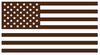BROWN American Flag USA Patriotic Viny Decal - Pick Size