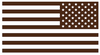 BROWN American Flag USA Patriotic Viny Decal - Pick Size
