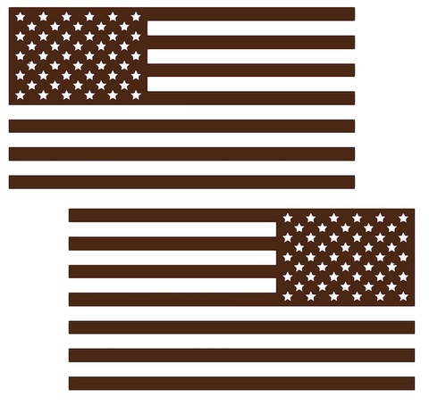 BROWN American Flag USA Patriotic Viny Decal - Pick Size