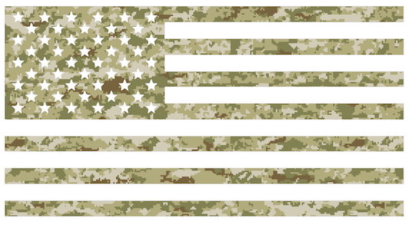 CAMO CAMOUFLAGE American Flag USA Patriotic Viny Decal - Pick Size