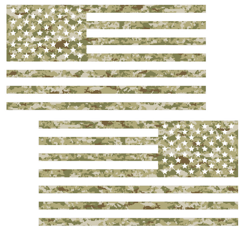 CAMO CAMOUFLAGE American Flag USA Patriotic Viny Decal - Pick Size