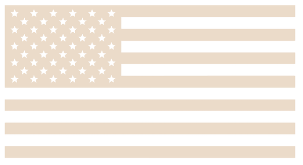 CREAM TAN American Flag USA Patriotic Viny Decal - Pick Size