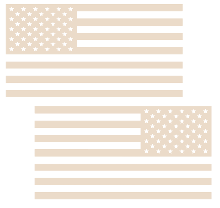 CREAM TAN American Flag USA Patriotic Viny Decal - Pick Size