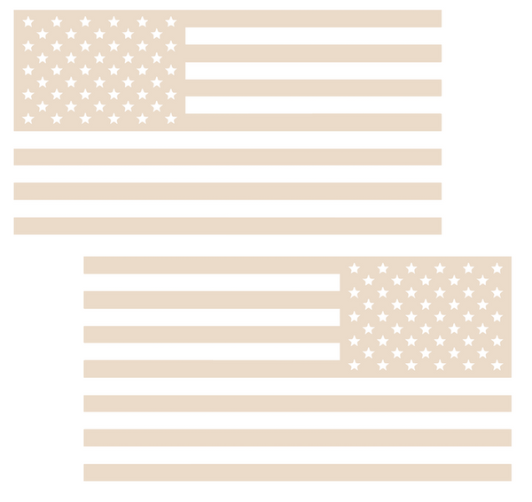 CREAM TAN American Flag USA Patriotic Viny Decal - Pick Size