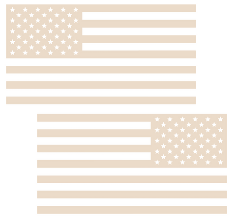CREAM TAN American Flag USA Patriotic Viny Decal - Pick Size