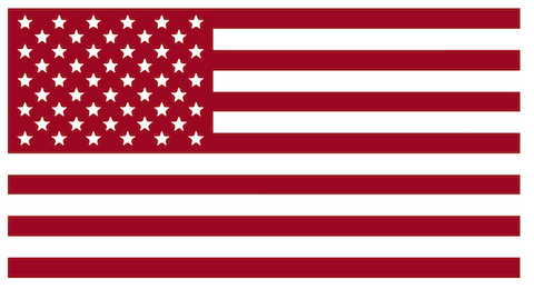 DARK RED American Flag USA Patriotic Viny Decal - Pick Size
