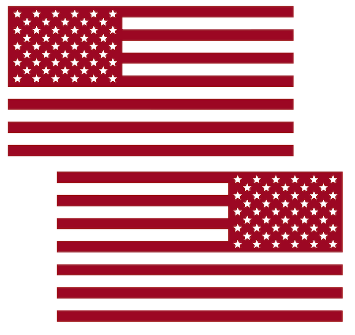 DARK RED American Flag USA Patriotic Viny Decal - Pick Size
