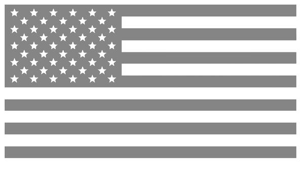 GRAY American Flag USA Patriotic Viny Decal - Pick Size
