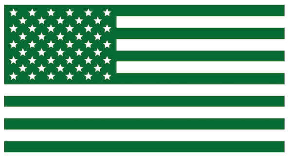 Green American Flag USA Patriotic Viny Decal - Pick Size