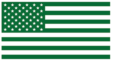 Green American Flag USA Patriotic Viny Decal - Pick Size