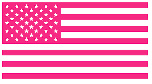 Hot Pink American Flag USA Patriotic Viny Decal - Pick Size (Copy)