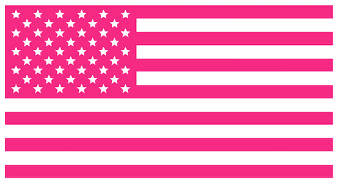 Hot Pink American Flag USA Patriotic Viny Decal - Pick Size (Copy)