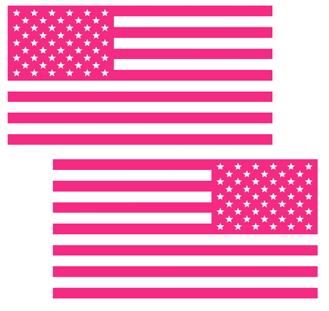 Hot Pink American Flag USA Patriotic Viny Decal - Pick Size (Copy)
