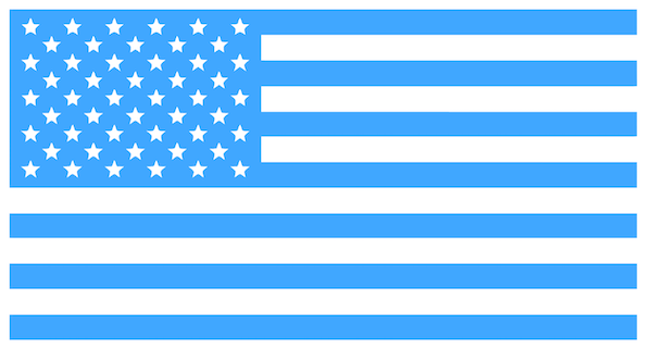 LIGHT BLUE American Flag USA Patriotic Viny Decal - Pick Size