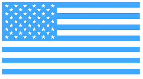 LIGHT BLUE American Flag USA Patriotic Viny Decal - Pick Size
