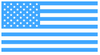 LIGHT BLUE American Flag USA Patriotic Viny Decal - Pick Size