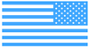 LIGHT BLUE American Flag USA Patriotic Viny Decal - Pick Size