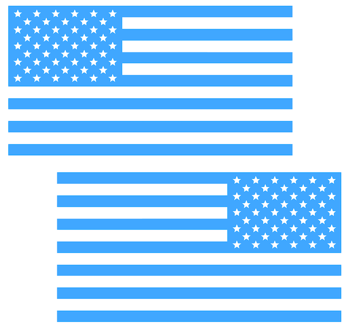 LIGHT BLUE American Flag USA Patriotic Viny Decal - Pick Size