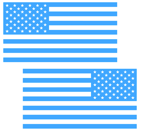 LIGHT BLUE American Flag USA Patriotic Viny Decal - Pick Size
