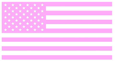 LIGHT PINK American Flag USA Patriotic Viny Decal - Pick Size