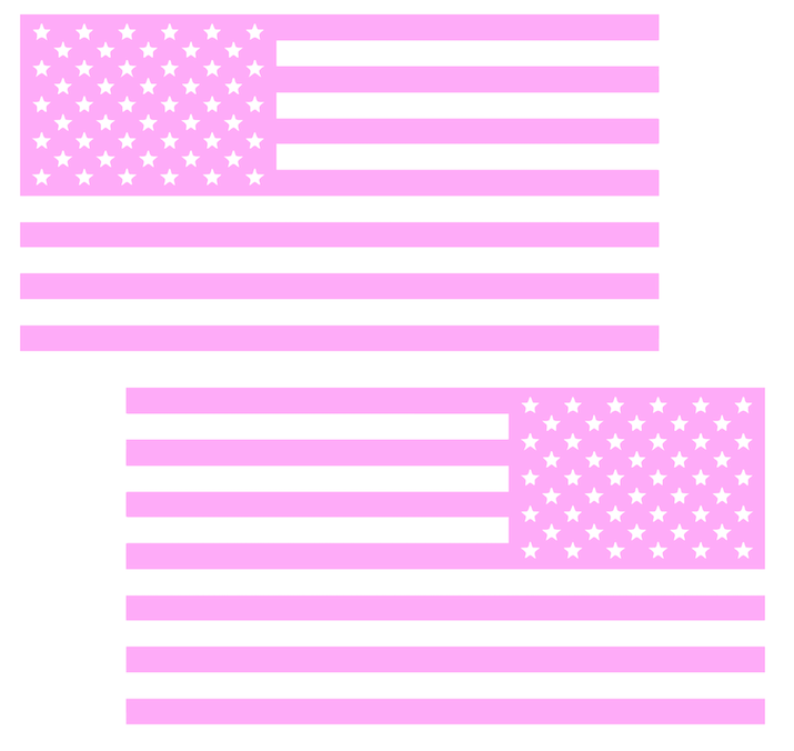 LIGHT PINK American Flag USA Patriotic Viny Decal - Pick Size