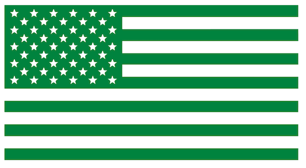 KELLY GREEN American Flag USA Patriotic Viny Decal - Pick Size