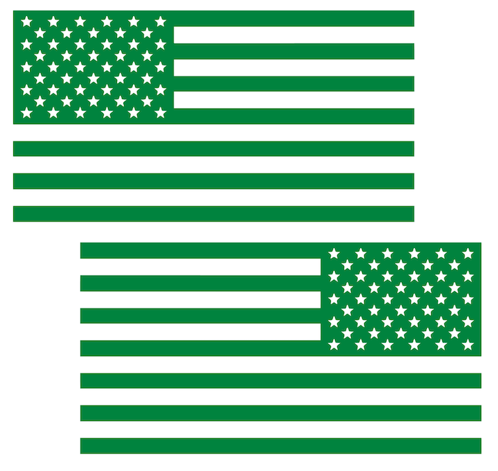 KELLY GREEN American Flag USA Patriotic Viny Decal - Pick Size