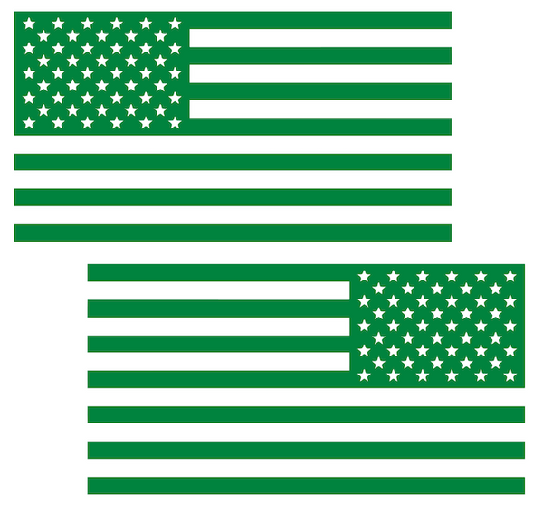 KELLY GREEN American Flag USA Patriotic Viny Decal - Pick Size