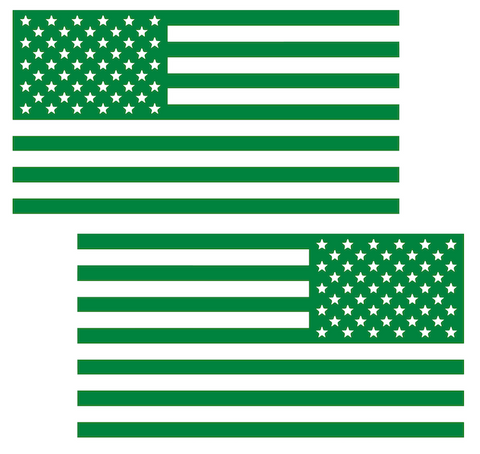 KELLY GREEN American Flag USA Patriotic Viny Decal - Pick Size