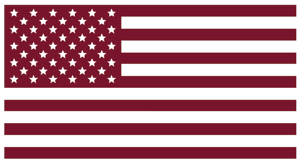 MAROON American Flag USA Patriotic Viny Decal - Pick Size
