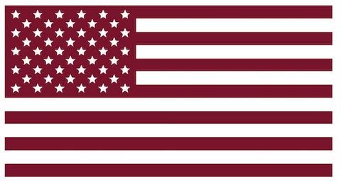 MAROON American Flag USA Patriotic Viny Decal - Pick Size