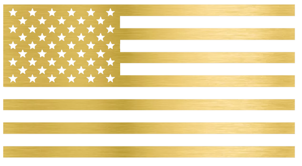 METALLIC GOLD American Flag USA Patriotic Viny Decal - Pick Size