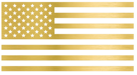 METALLIC GOLD American Flag USA Patriotic Viny Decal - Pick Size