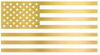 METALLIC GOLD American Flag USA Patriotic Viny Decal - Pick Size
