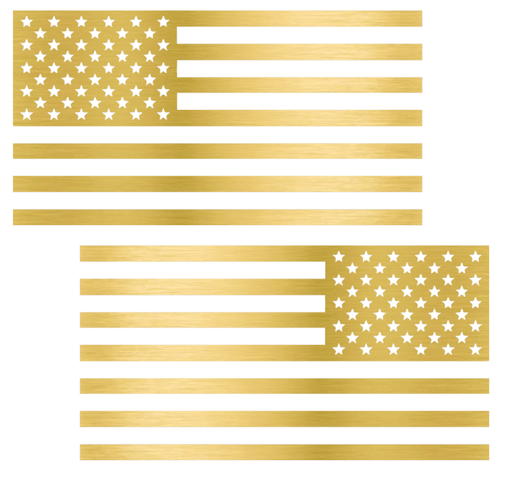 METALLIC GOLD American Flag USA Patriotic Viny Decal - Pick Size
