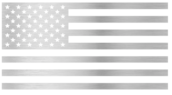METALLIC SILVER American Flag USA Patriotic Viny Decal - Pick Size