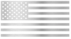 METALLIC SILVER American Flag USA Patriotic Viny Decal - Pick Size