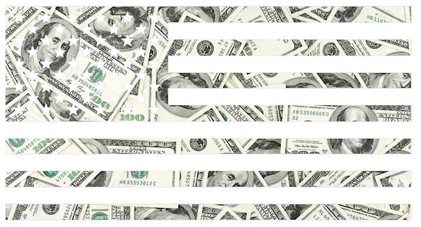 MONEY PRINT American Flag USA Patriotic Viny Decal - Pick Size